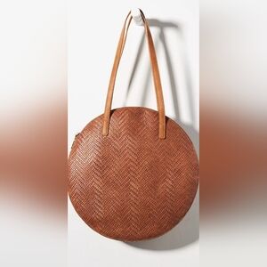 Anthropologie Woven Round Tote Bag